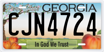 GA license plate CJN4724