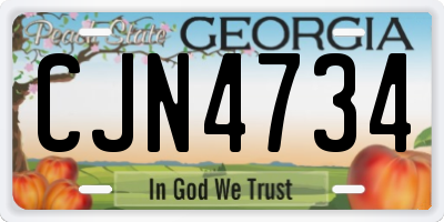 GA license plate CJN4734