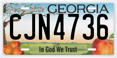 GA license plate CJN4736