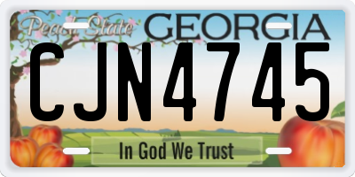 GA license plate CJN4745