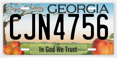 GA license plate CJN4756