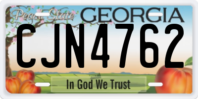 GA license plate CJN4762
