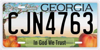 GA license plate CJN4763