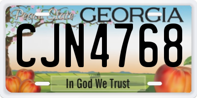 GA license plate CJN4768
