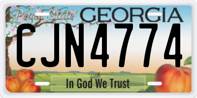 GA license plate CJN4774