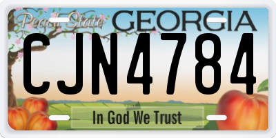 GA license plate CJN4784