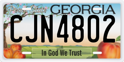 GA license plate CJN4802