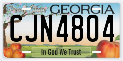 GA license plate CJN4804