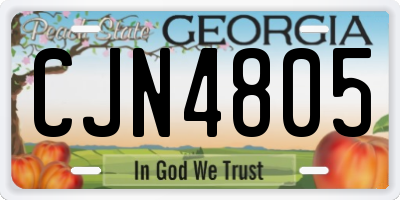 GA license plate CJN4805