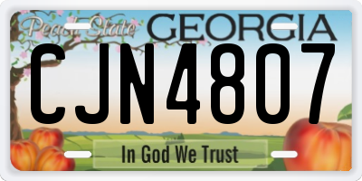 GA license plate CJN4807