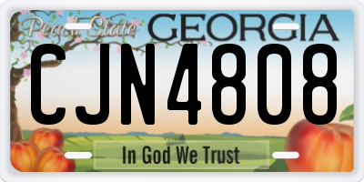 GA license plate CJN4808