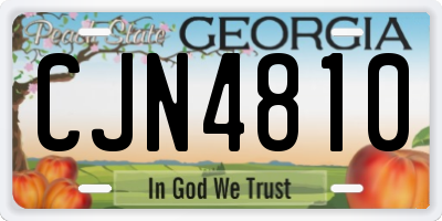 GA license plate CJN4810
