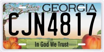 GA license plate CJN4817