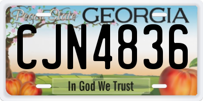 GA license plate CJN4836