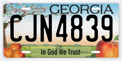 GA license plate CJN4839