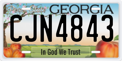 GA license plate CJN4843
