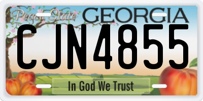 GA license plate CJN4855