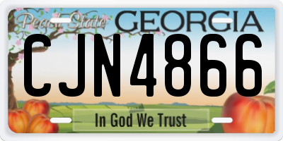 GA license plate CJN4866