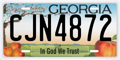 GA license plate CJN4872