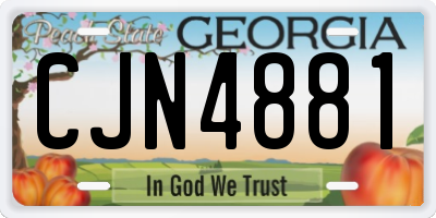 GA license plate CJN4881