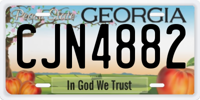 GA license plate CJN4882