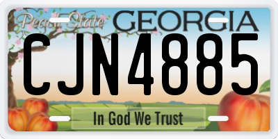 GA license plate CJN4885