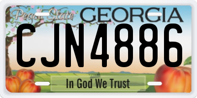 GA license plate CJN4886