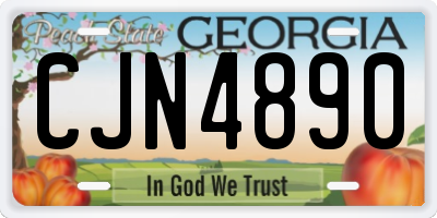 GA license plate CJN4890