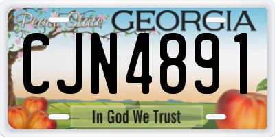 GA license plate CJN4891
