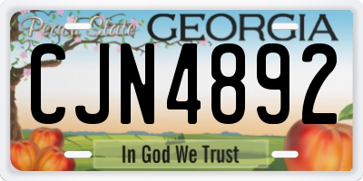 GA license plate CJN4892