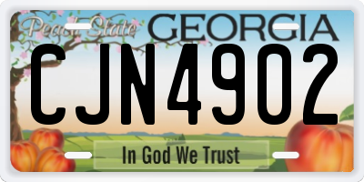 GA license plate CJN4902