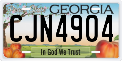 GA license plate CJN4904