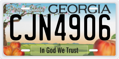 GA license plate CJN4906