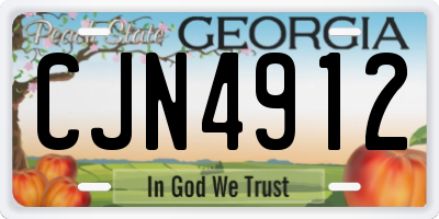 GA license plate CJN4912