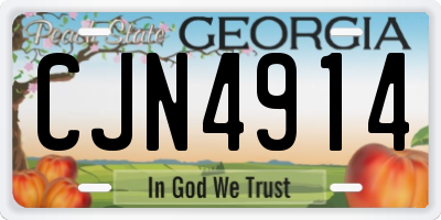 GA license plate CJN4914