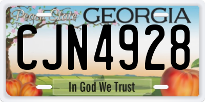 GA license plate CJN4928