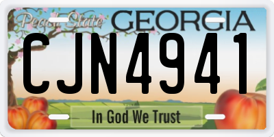 GA license plate CJN4941