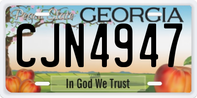 GA license plate CJN4947