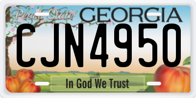 GA license plate CJN4950