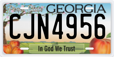 GA license plate CJN4956