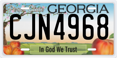 GA license plate CJN4968