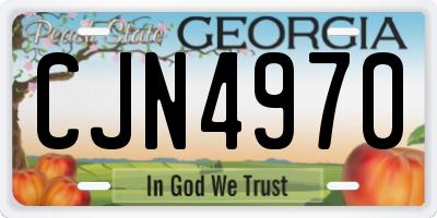 GA license plate CJN4970