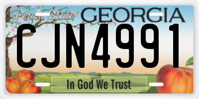 GA license plate CJN4991