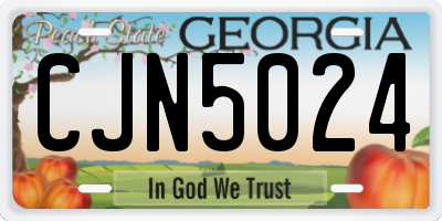 GA license plate CJN5024
