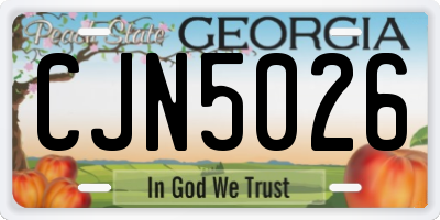 GA license plate CJN5026