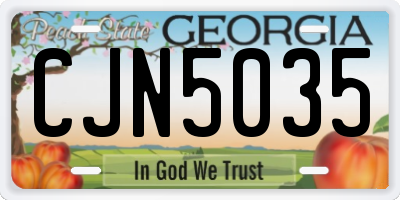 GA license plate CJN5035