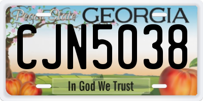 GA license plate CJN5038