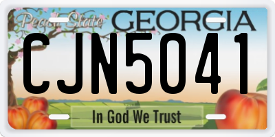 GA license plate CJN5041