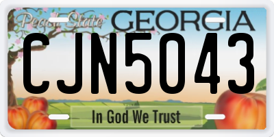 GA license plate CJN5043