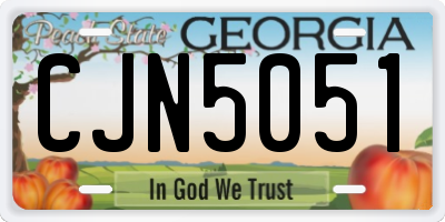 GA license plate CJN5051
